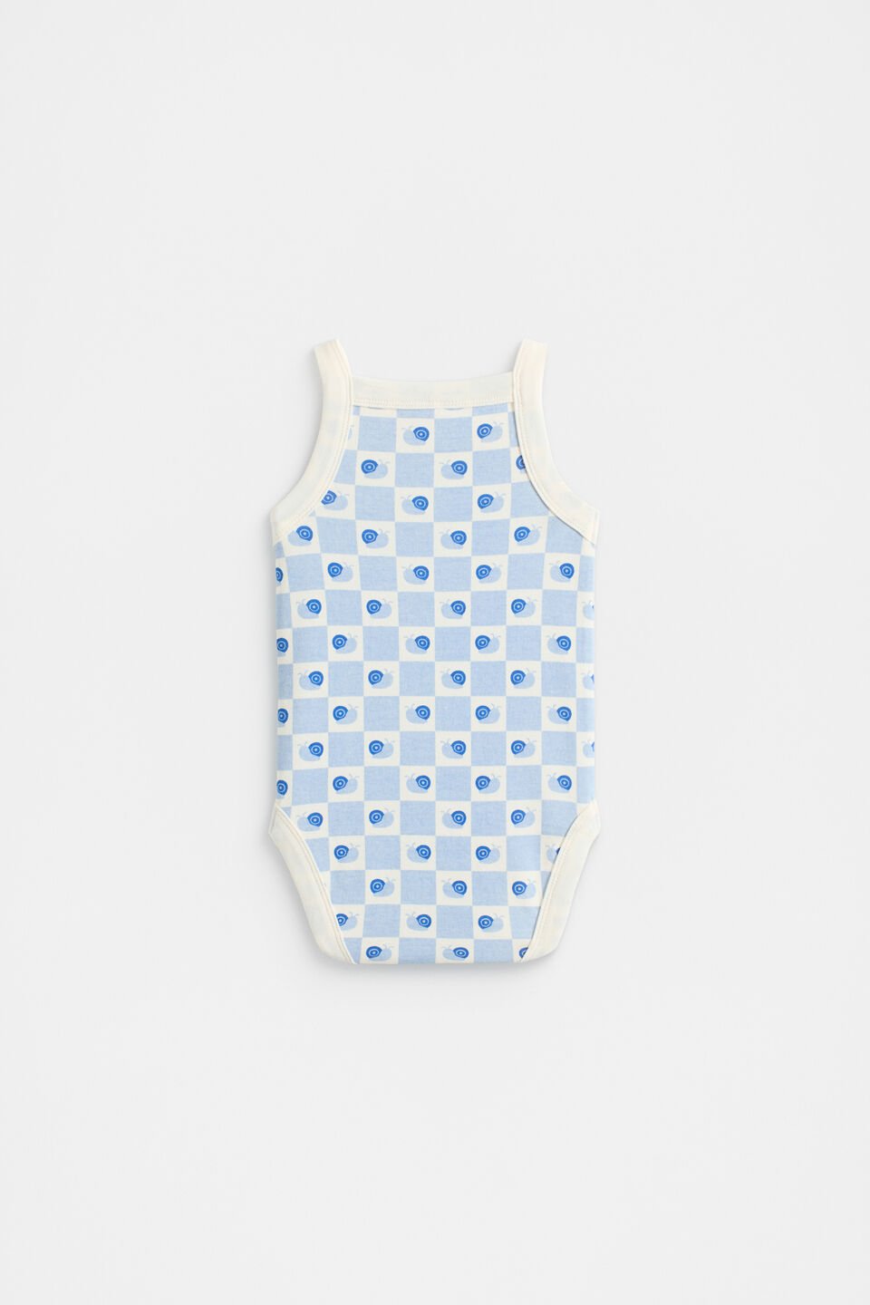 Snail Singlet Bodysuit  Baby Blue