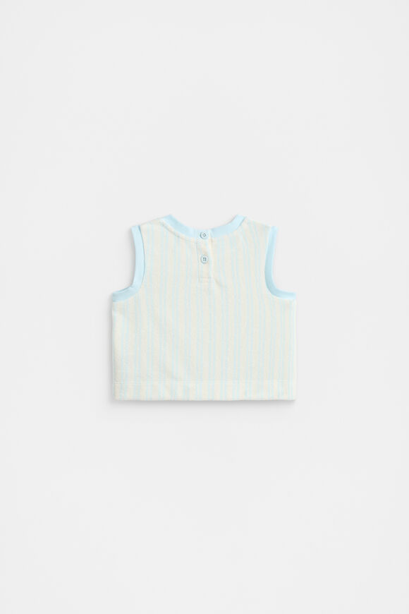 Stripe Terry Singlet  Glacier Blue  hi-res