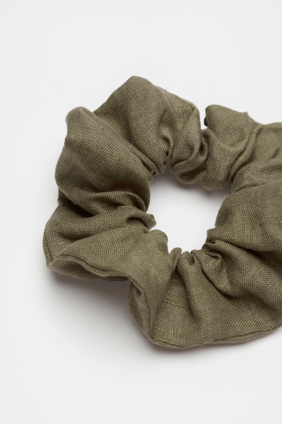 Linen Scrunchie  Olive Leaf