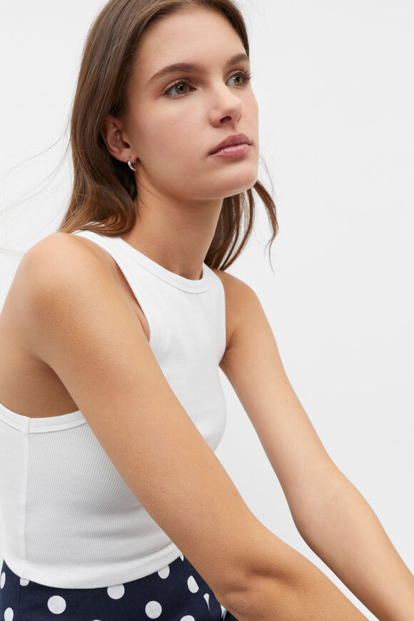 Cropped Rib Tank  Whisper White  hi-res