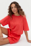 Linen Relaxed Tee  Electric Crimson  hi-res