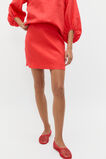 Linen Curve Hem Mini Skirt  Electric Crimson  hi-res
