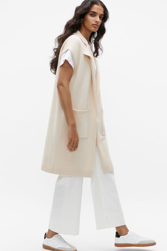 Collar Detail Knit Gilet  Vanilla Cream  hi-res