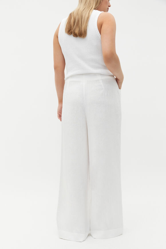 Linen High Rise Pleat Pant  Whisper White  hi-res