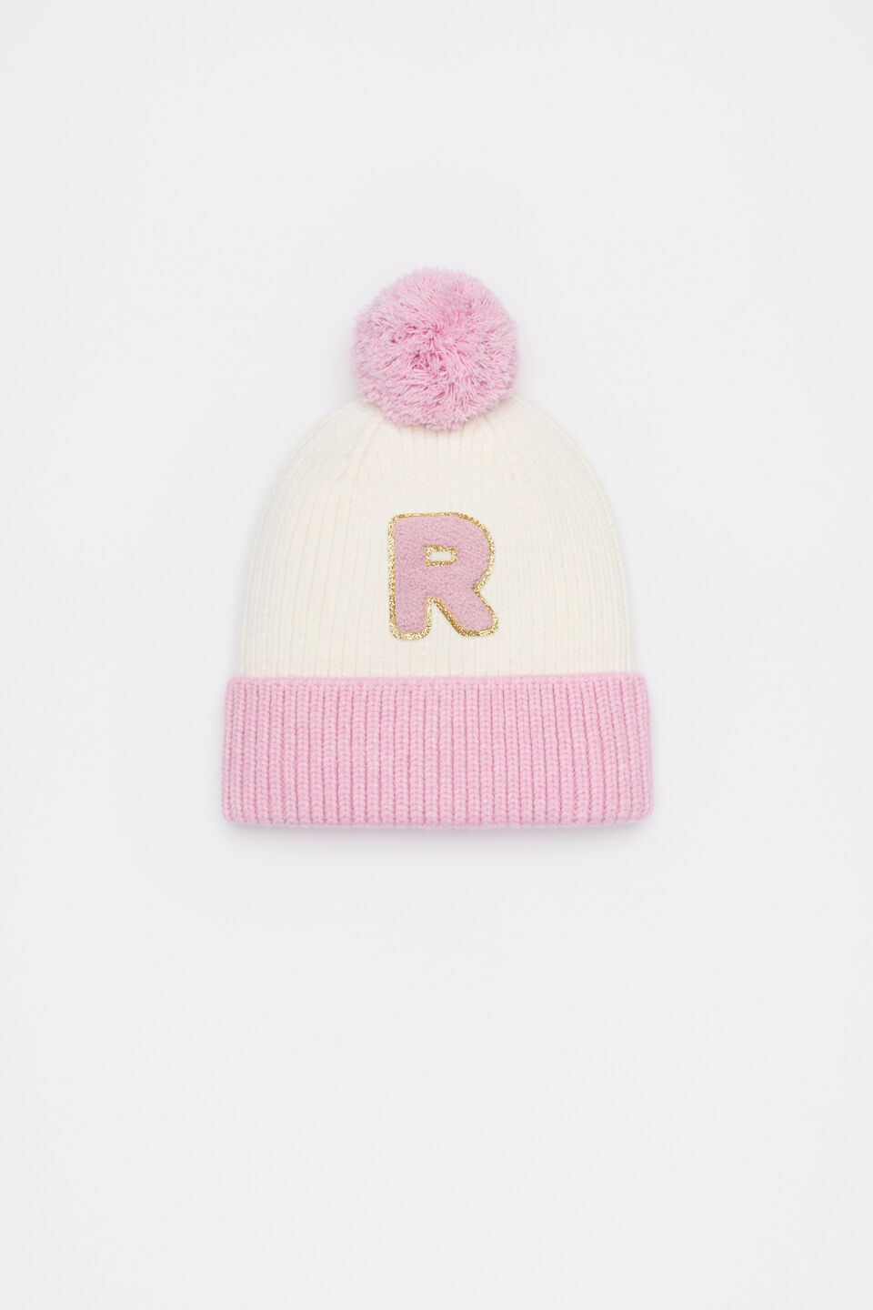 Colourblock Initial Beanie  R