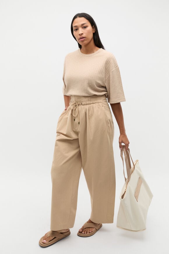 Textured Longline Boxy Tee  Iced Latte Twist  hi-res