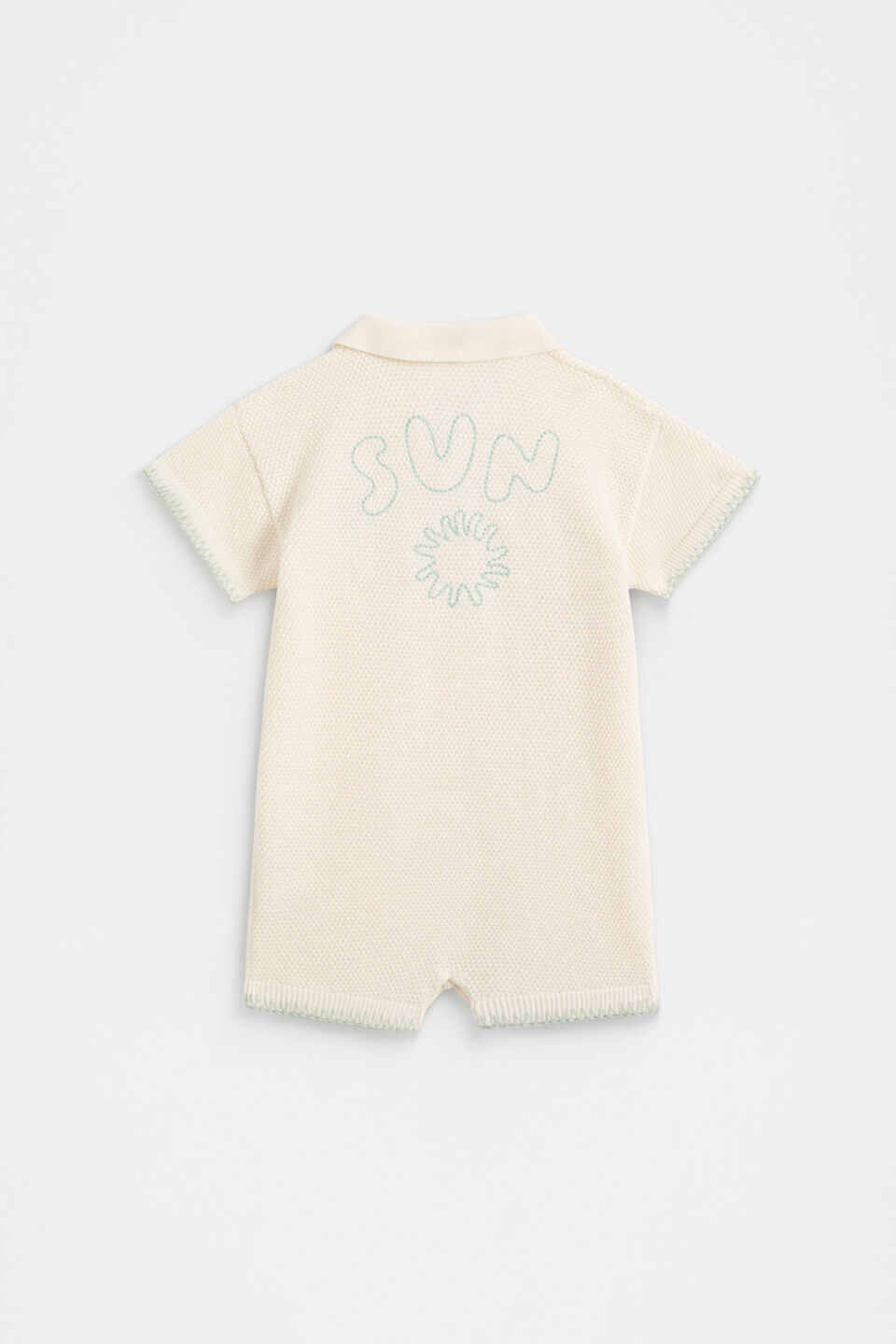 Knit Trophy Romper  Vintage Cream