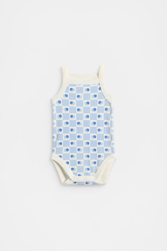 Snail Singlet Bodysuit  Baby Blue  hi-res