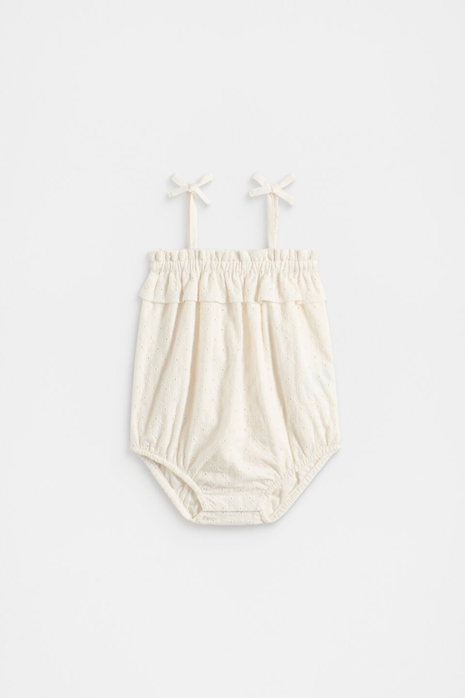 Broderie Romper  Milk