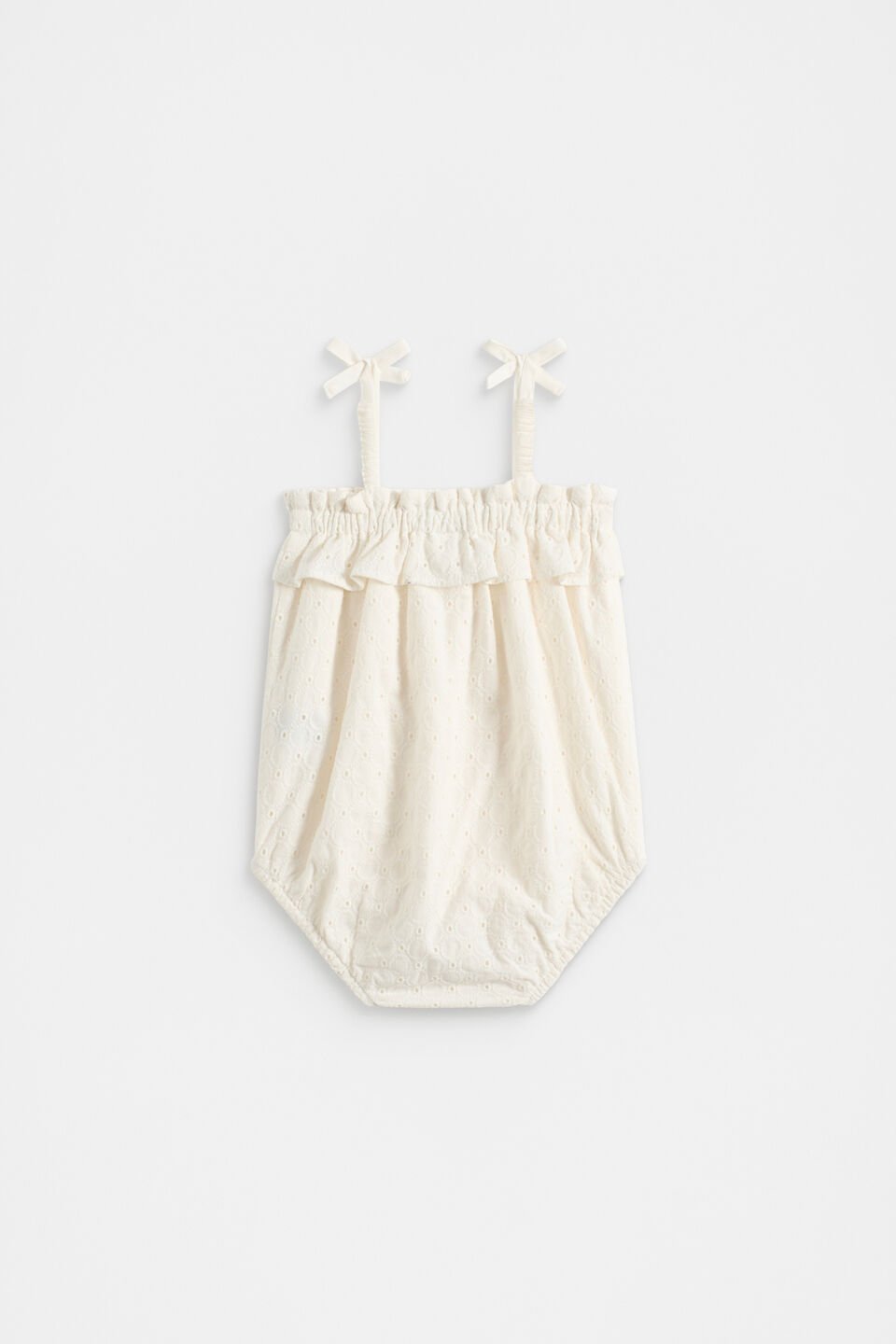 Broderie Romper  Milk