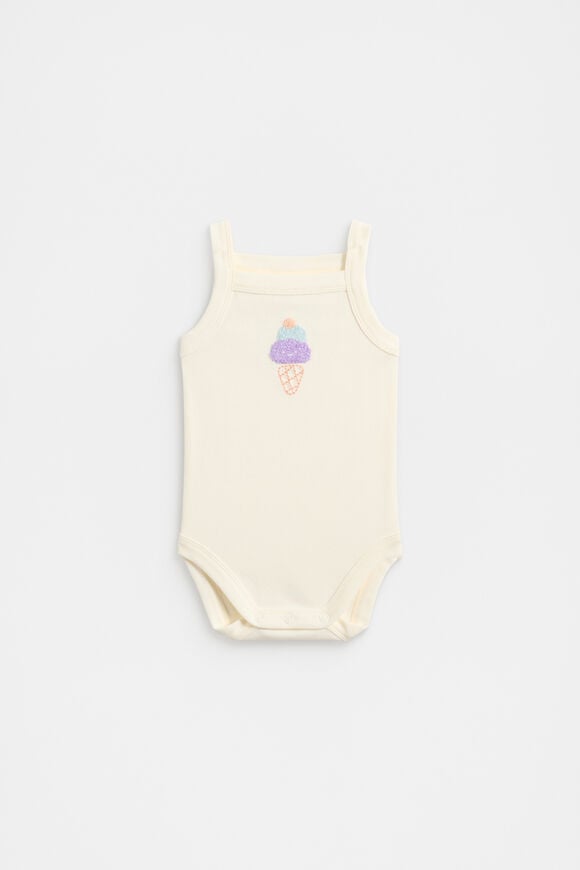 Ice Cream Singlet Bodysuit  Milk  hi-res