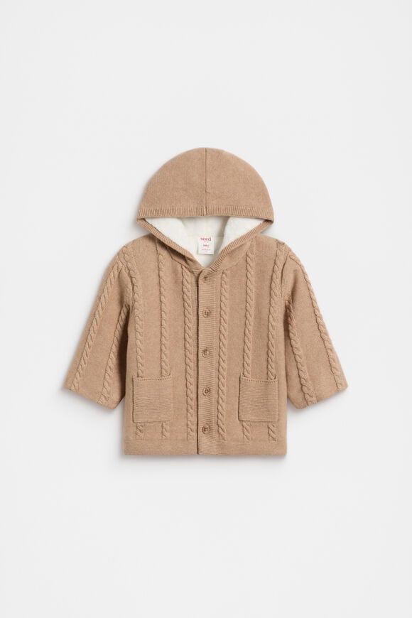Cable Knit Jacket  Biscuit  hi-res