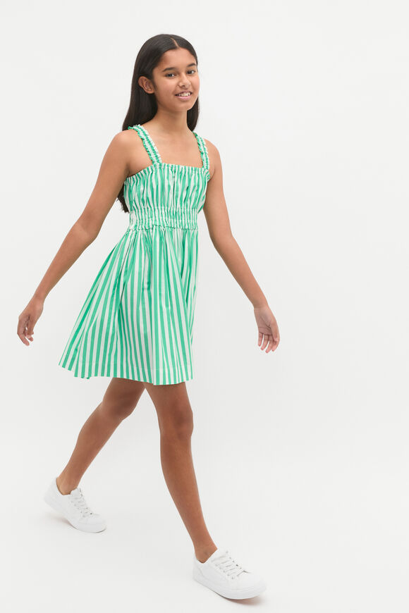 Stripe Smocked Dress  Jewel Green  hi-res