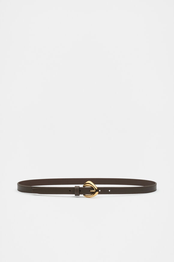 Sia Leather Belt  Chocolate  hi-res