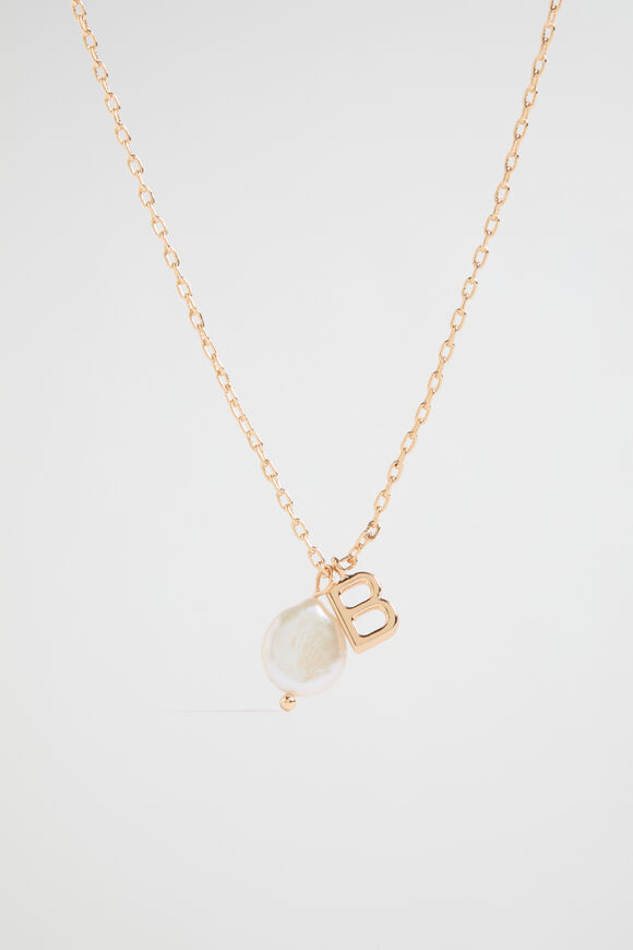 Pearl Alphabet Necklace  B  hi-res