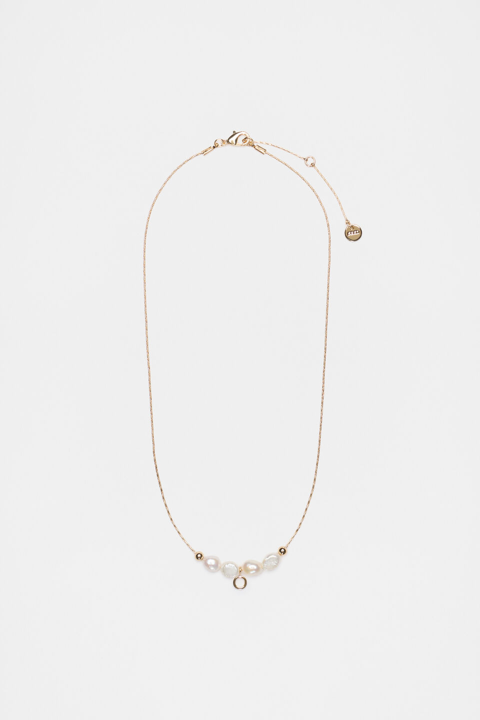 Fine Pearl Initial Necklace  O