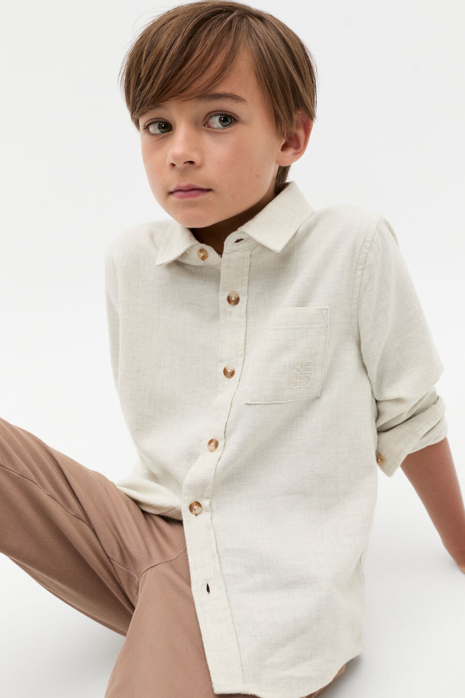 Brushed Shirt  Oat Marle