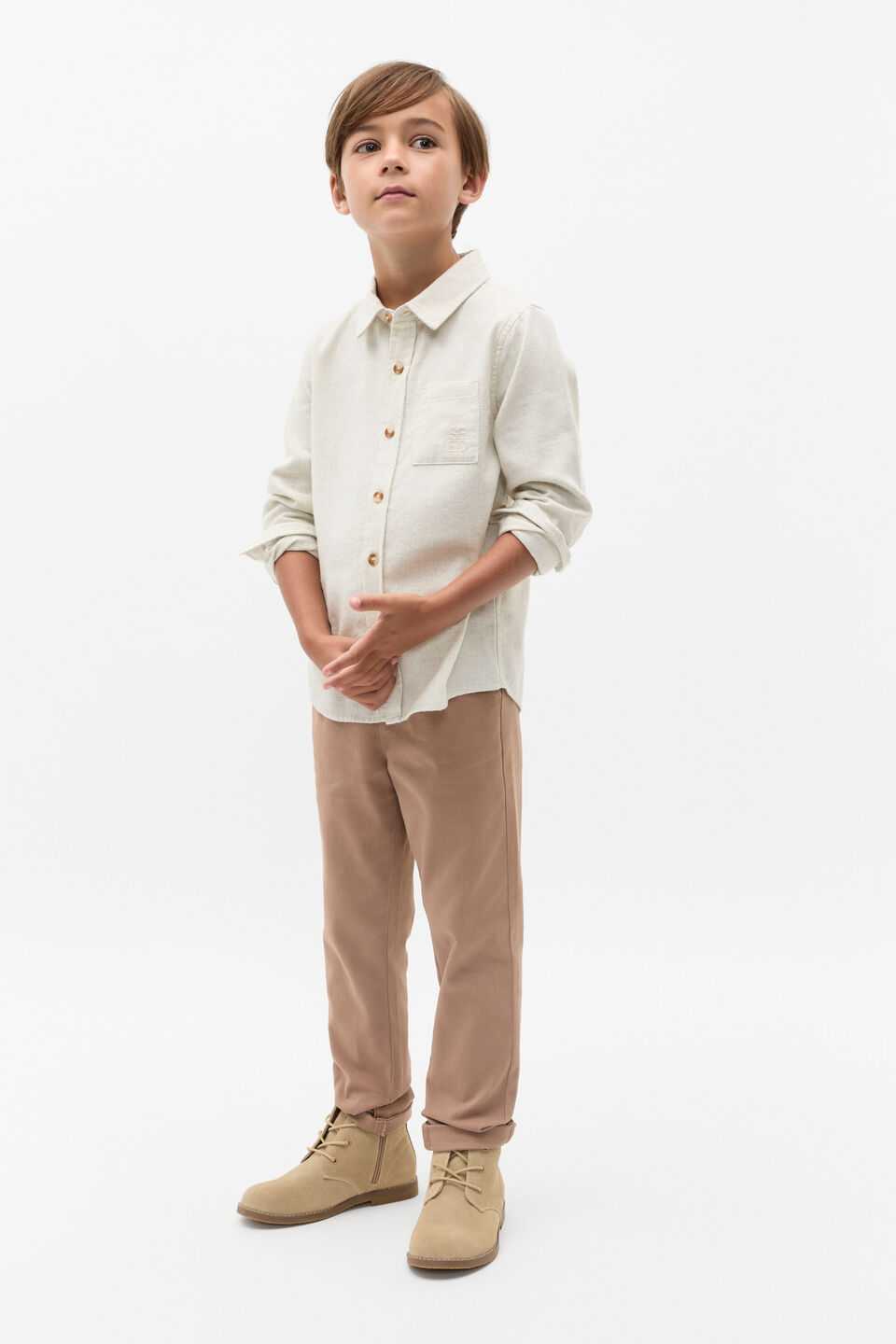 Brushed Shirt  Oat Marle