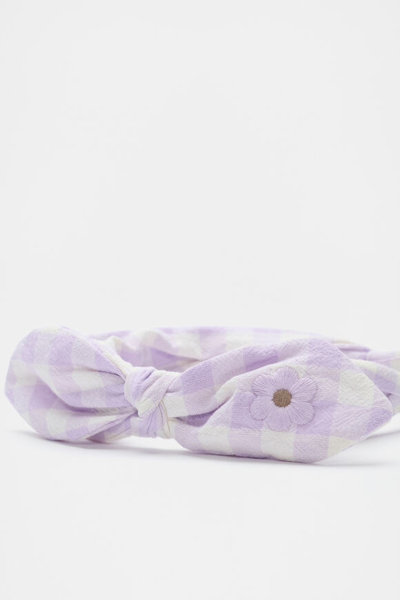 Gingham Headband  Lavender  hi-res