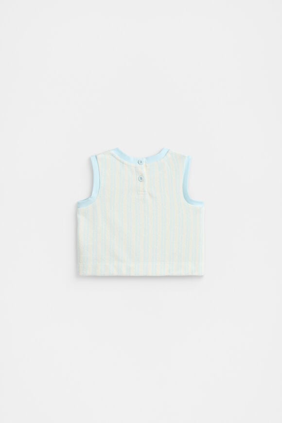 Stripe Terry Singlet  Glacier Blue  hi-res
