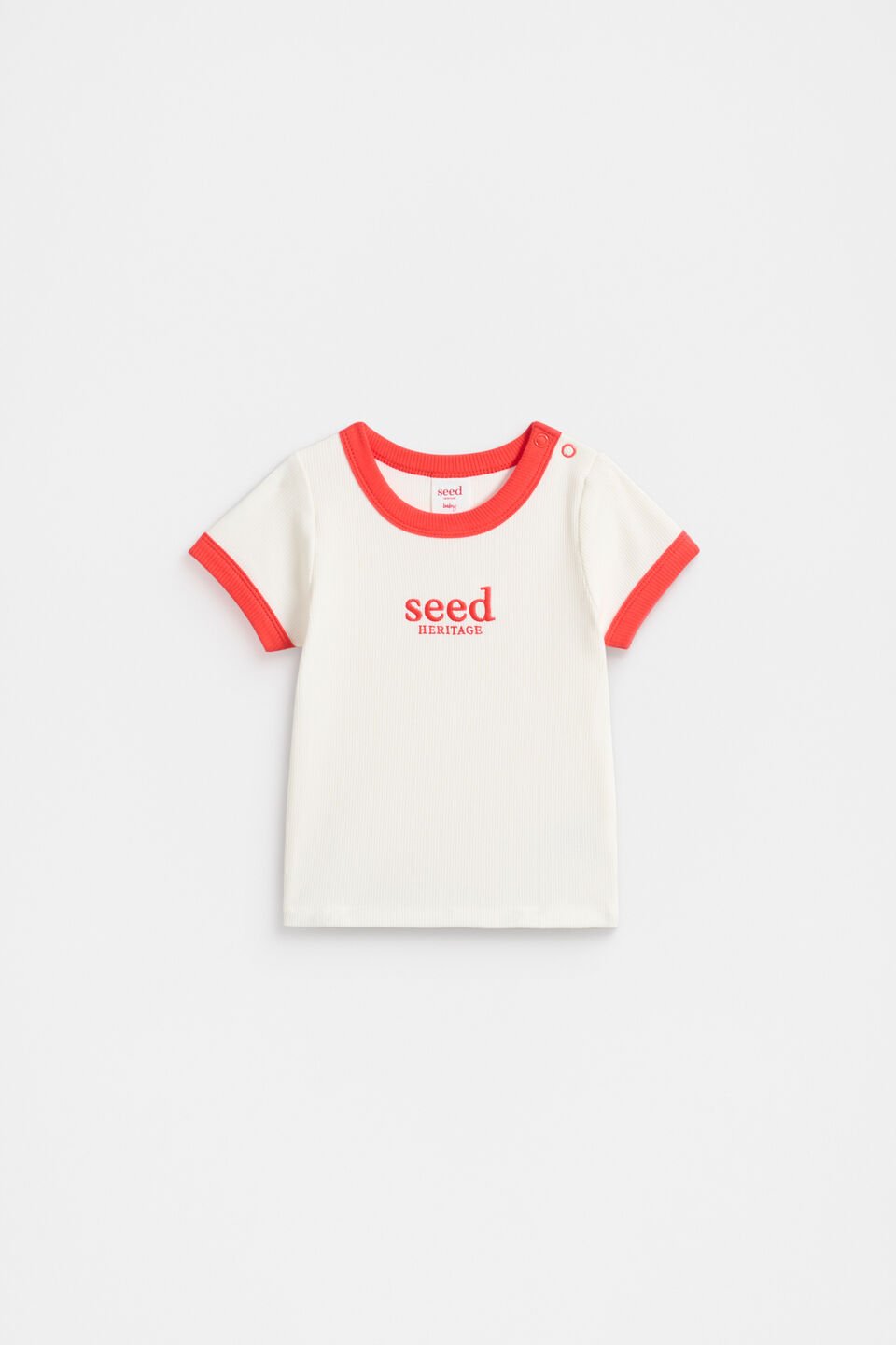 Core Rib Logo Tee  Strawberry Red