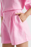 Linen Pleat Front Short  Pink Gin  hi-res