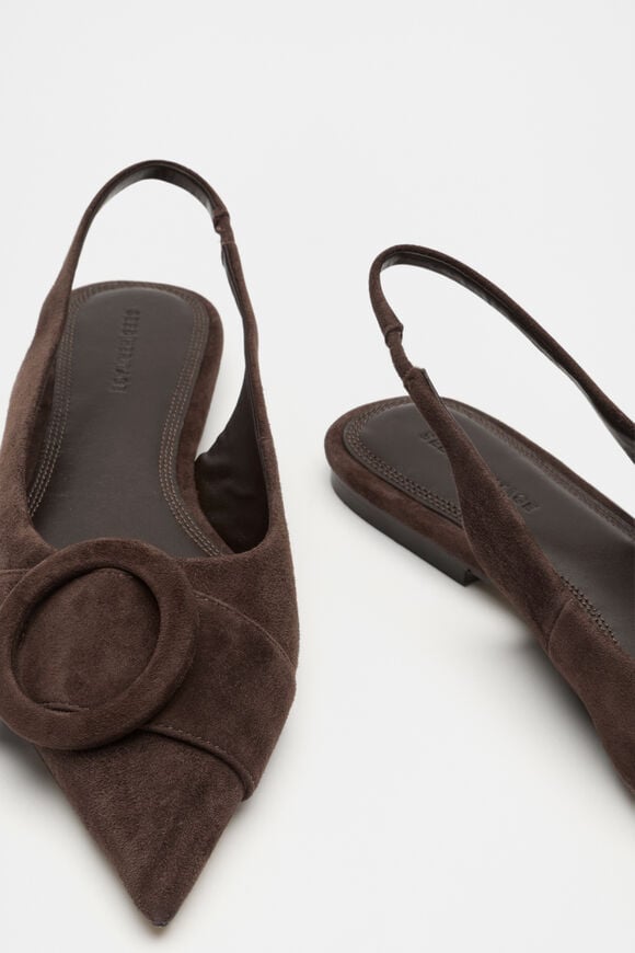 Ren Circle Buckle Slingback  Dark Espresso Suede  hi-res