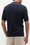 Ribbed Knit Polo  Midnight Blue  hi-res