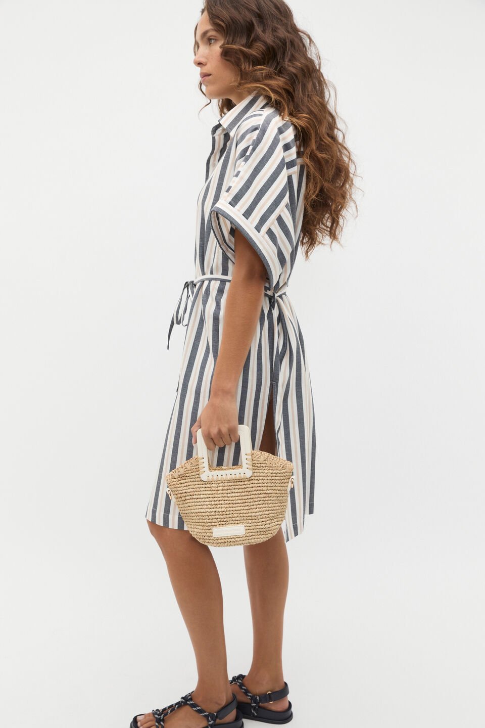 Mini Raffia Crossbody Bag  Cream