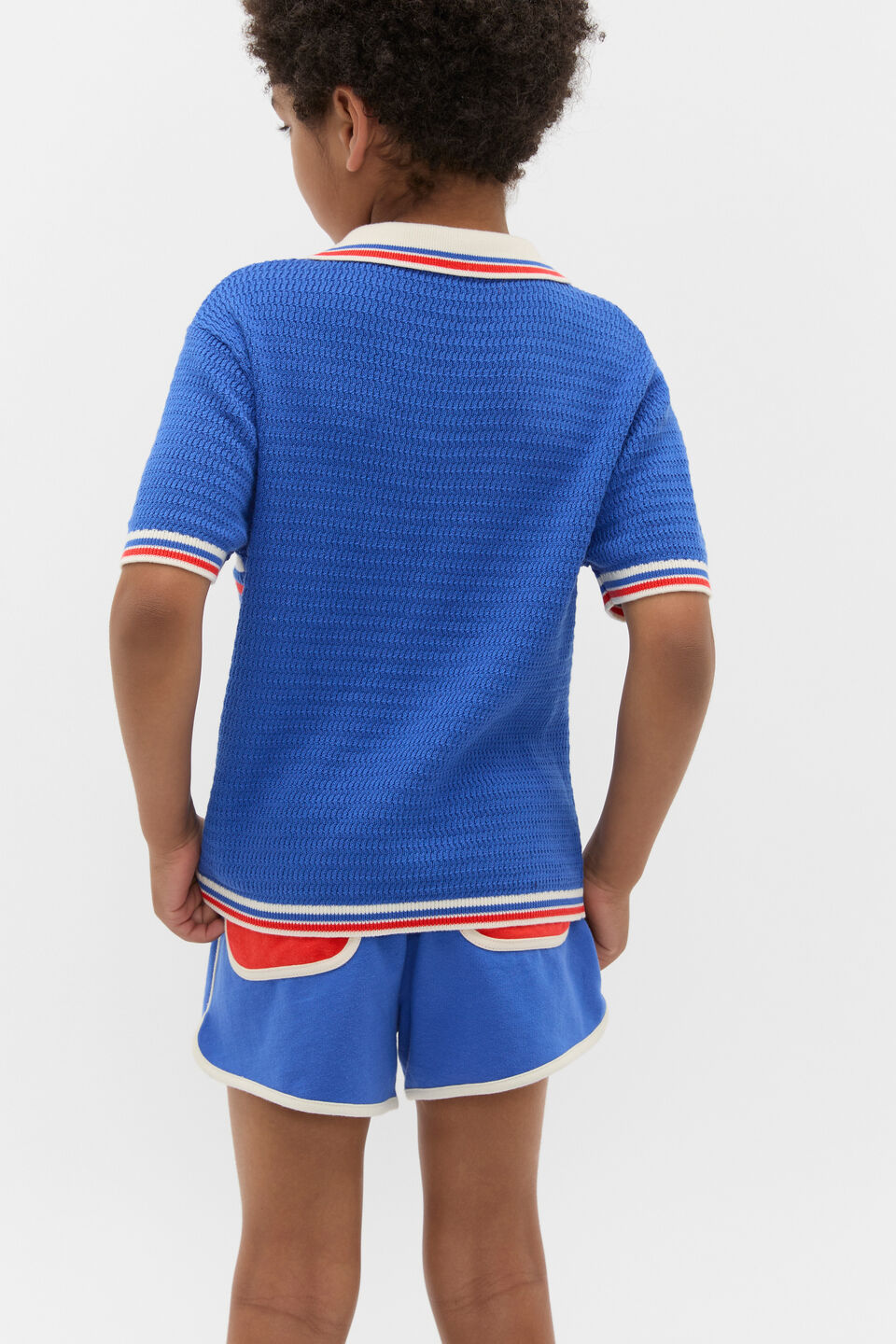 Logo Knit Polo  Azure Blue