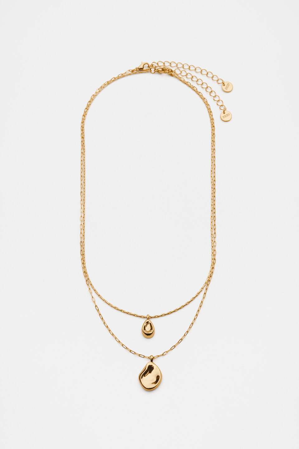 Molten Layered Necklace  Gold