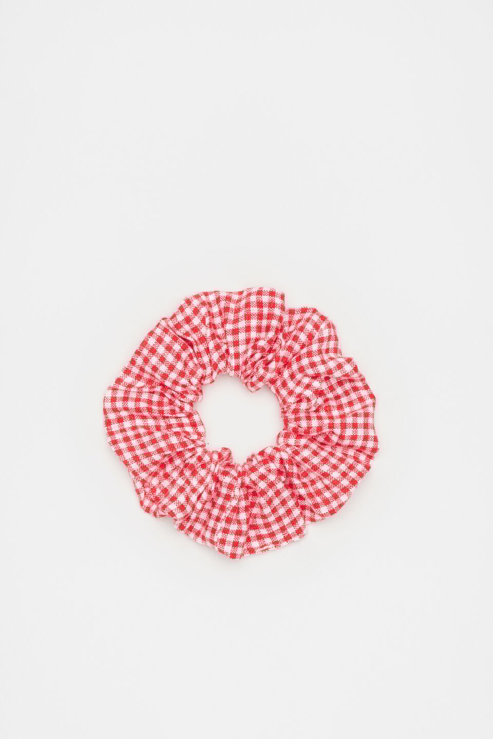 Gingham Scrunchie  Electric Crimson