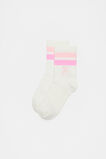 Stripe Embroidered Sock  Pink Multi  hi-res