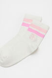 Stripe Embroidered Sock  Pink Multi  hi-res