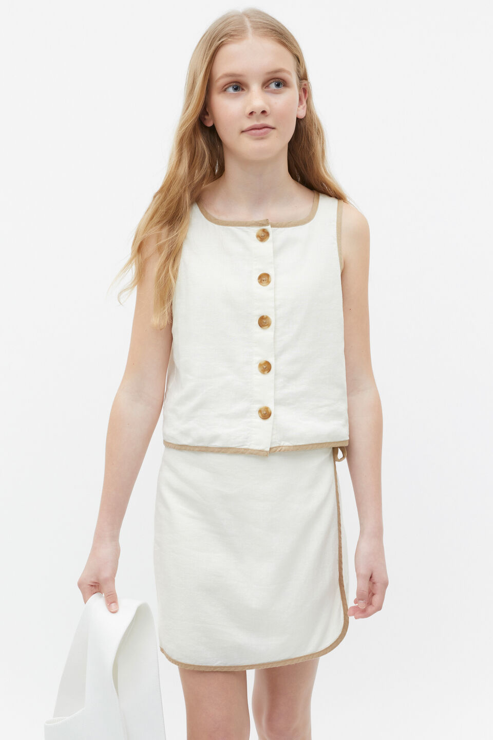 Button Down Top  Marshmallow