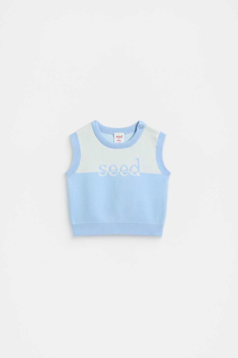 Logo Knit Vest  Clear Blue