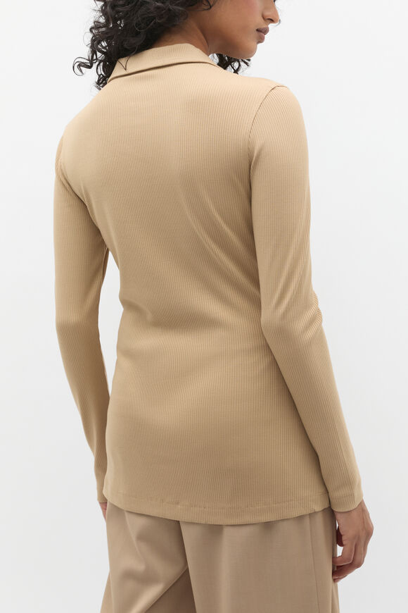 Placket Detail Polo Top  Rye  hi-res