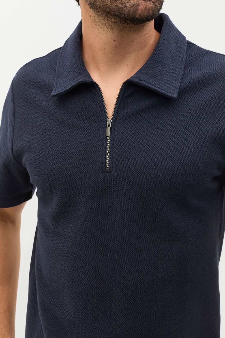 Half Zip Polo  Midnight Blue