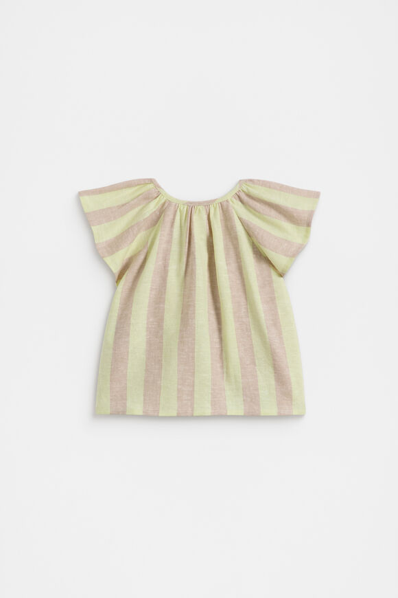 Stripe Button Top  Lemon Sherbet  hi-res