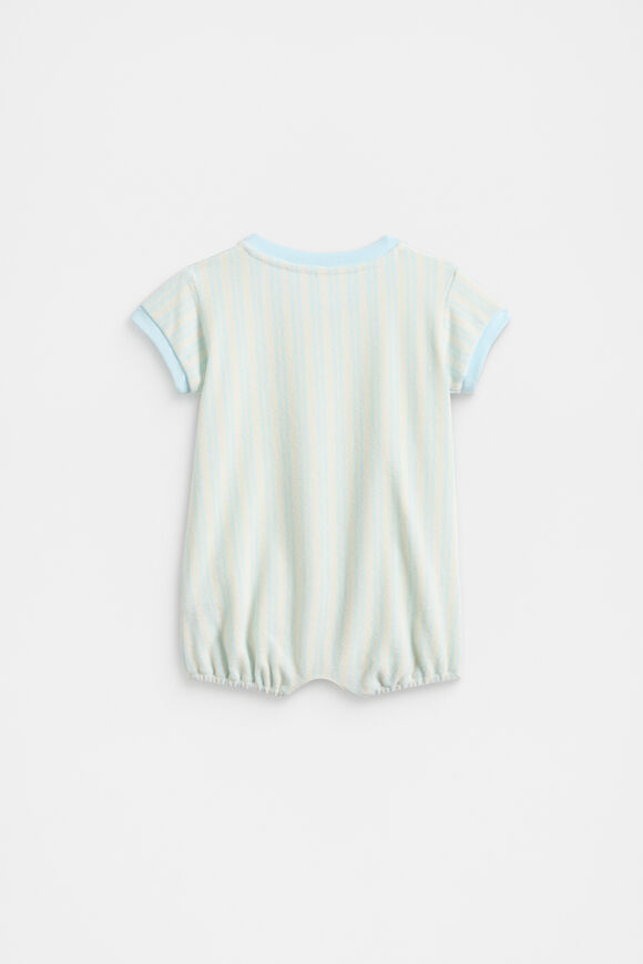 Stripe Terry Romper  Glacier Blue  hi-res