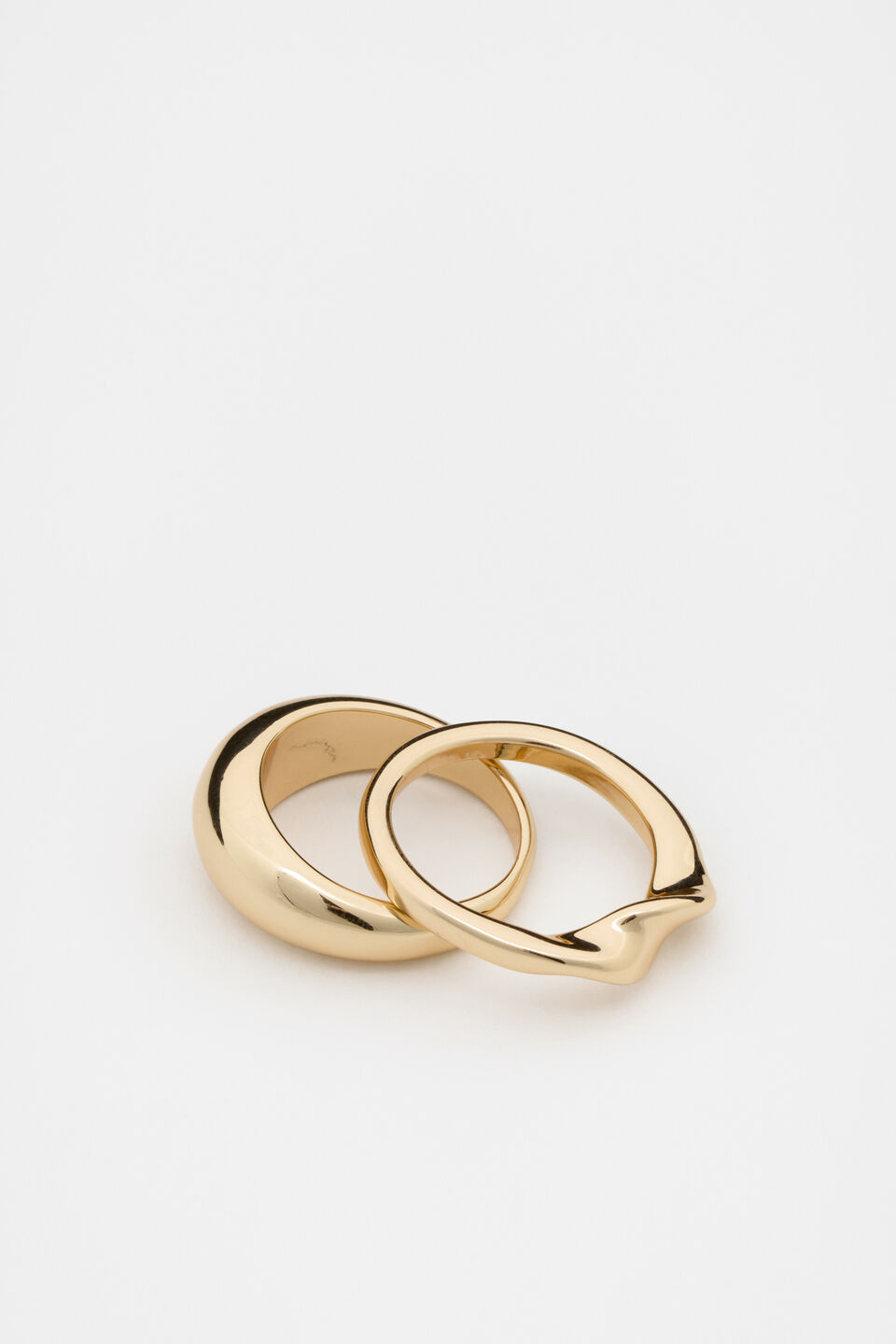 Sculptural Twist Ring Set  Gold