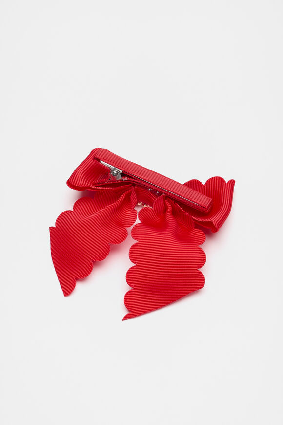 Heritage Scallop Bow Duck Clip  Chilli Red  hi-res
