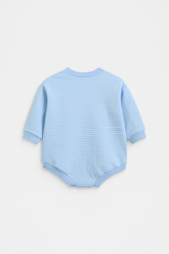 Quilted Logo Romper  Clear Blue  hi-res