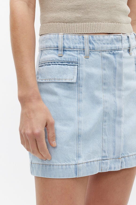 Denim Micro Mini Skirt  Glacier Denim  hi-res