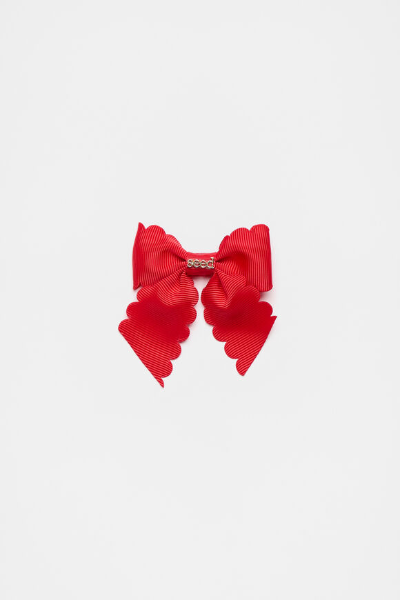 Heritage Scallop Bow Duck Clip  Chilli Red  hi-res
