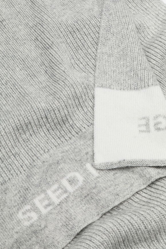 Rib Knit Logo Scarf  Silver Marle  hi-res
