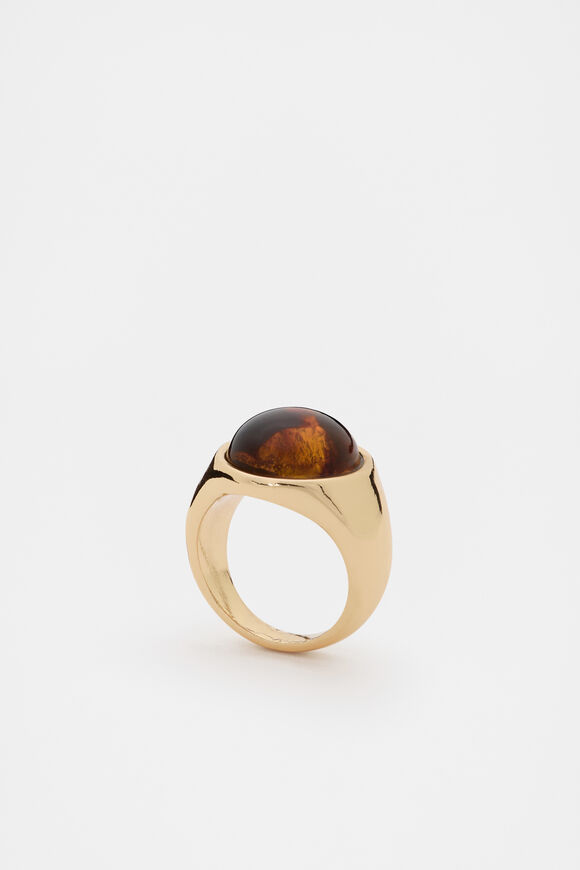 Resin Inlay Signet Ring  Tort  hi-res