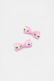 Flower Printed Bow Duck Clips  Fairy Floss  hi-res