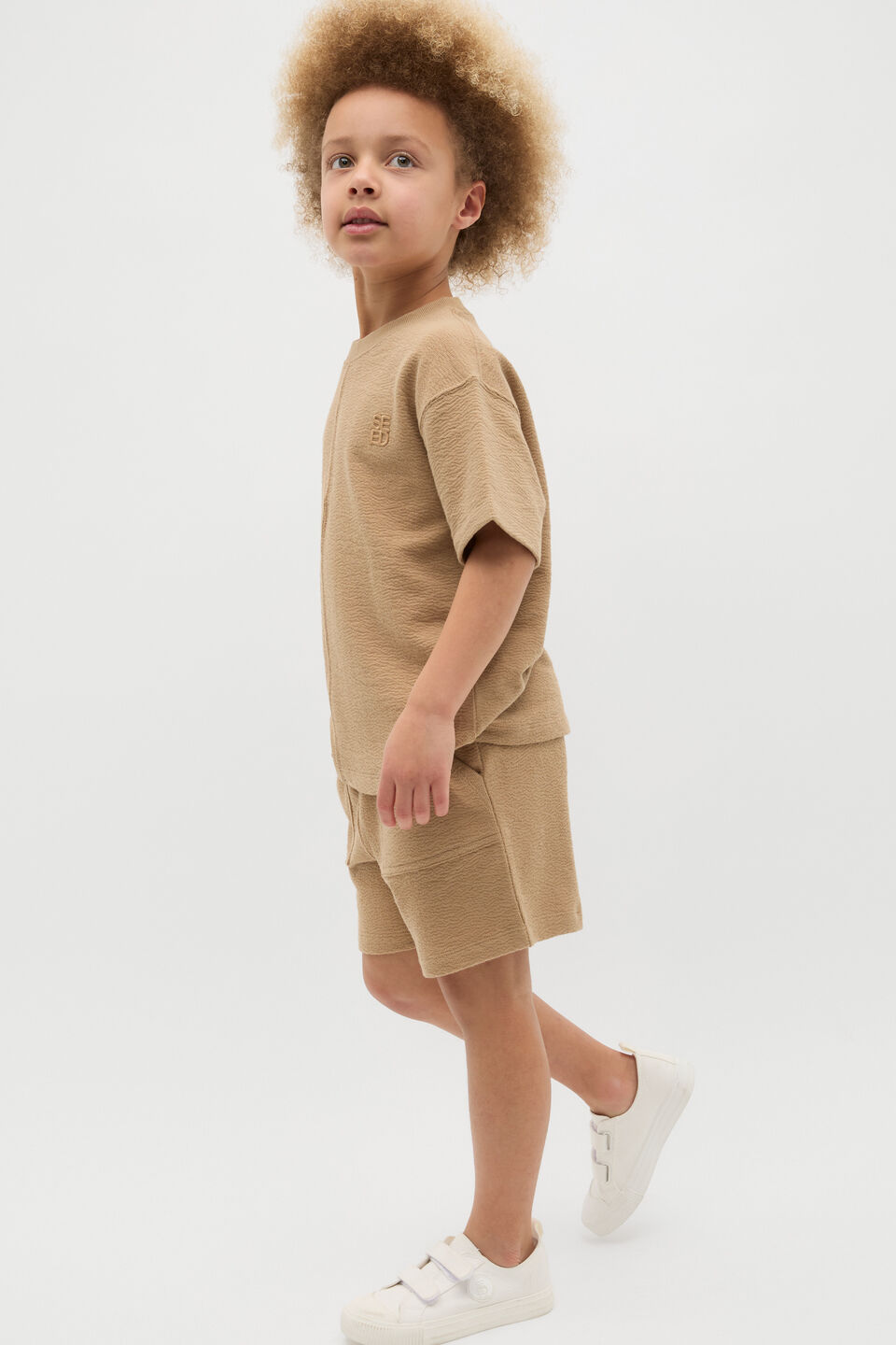 Textured Track Short  Biscotti