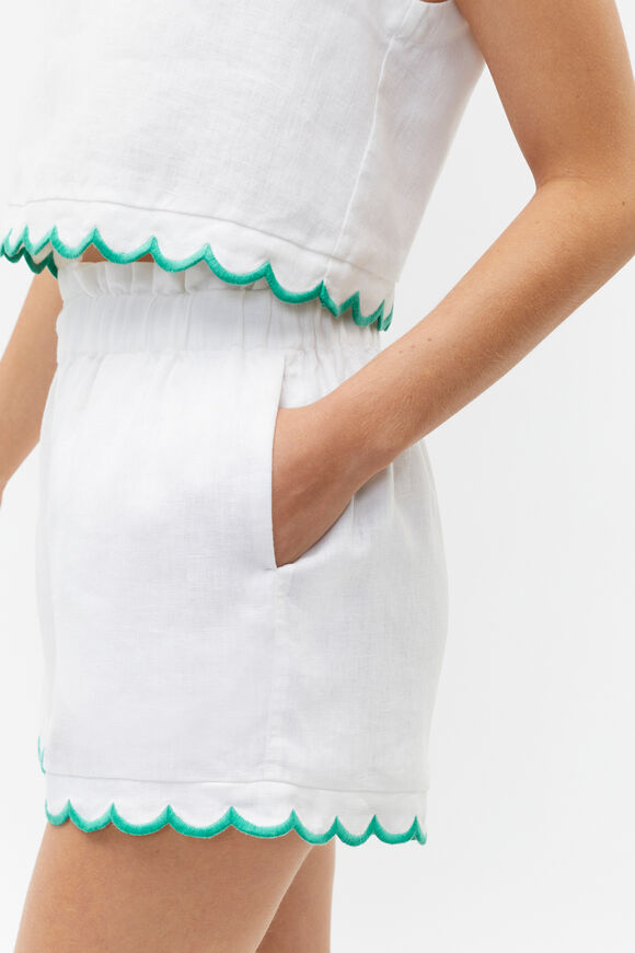 Scallop Hem Paperbag Short  Whisper White  hi-res